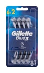 Kertakäyttöiset parranajokoneet Gillette Blue3 6 + 2 kpl.