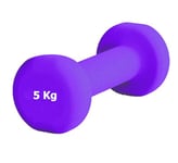 G5 HT SPORT Haltères ou guidon en néoprène de gymnastique et de gymnastique à domicile antidérapant de 0,5 à 6 kg paire ou simple (1 x 5 kg)