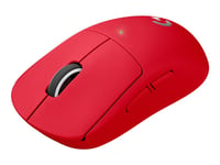 Logitech G PRO X SUPERLIGHT - Souris - optique - 5 boutons - sans fil - 2.4 GHz - récepteur USB Logitech LIGHTSPEED - rouge