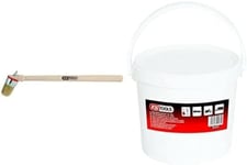 KS TOOLS Pack d'entretien : Pinceaux pour Graisse à Pneu, Seau de Graisse à Pneu Blanche, Pâte de Montage des pneus, Outil de Montage et démontage des pneus 5kg