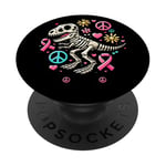 Peace Love Cure T-Rex Dinosaure Sensibilisation au cancer du sein PopSockets PopGrip Adhésif