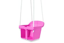 JAMARA 460663 Petite balançoire pour bébé à partir de 10 Mois en Plastique Robuste Charge maximale 25 kg avec étrier de sécurité Anti-basculement Convient pour l'intérieur et l'extérieur Rose