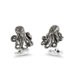 Deakin & Francis Cufflinks Sterling Silver Oxidised Black Octopus