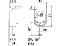 Obo Bs-H1-K-40 Ft U-Klämma 2056 34-40Mm Varmförzinkad 1186236 100 (1186236)