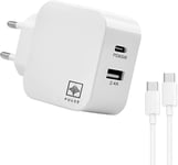 Chargeur USB-C 65W Technologie GaN-Charge Ultra-Rapide 60% en 30 Min-Câble USB-C vers USB-C de 1m-Compact et Idéal pour Les Voyages-Compatibilité Universelle iPhone,Samsung,Mac,Win