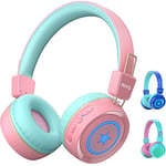 Casque Bluetooth sans Fil Enfant,riyo Casque Audio Enfant avec Lumières LED Bluetooth 5.0 Stéréo Ecouteurs Enfants Limite de Volume 94dB Réglable pour Garçon Fille Enfants Adolescent