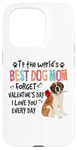 iPhone 15 Pro St Bernard Best Dog Mom Valentines Day Funny Dogs Lovers Case