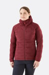 Rab Womens Cubit Stretch Down Hoody Jacket Deep Heather Red UK 12 - BNWT