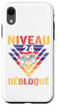 Coque pour iPhone XR Niveau 24 Débloqué Cadeau Anniversaire Humour Gaming 24 Ans