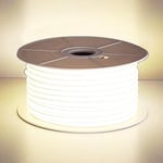 ULIGHT Bandeau LED COB 220V, étanche 10M 4000K Blanc Froid, Flexible néon LED Strip Bandes à LED Ruban pour DIY Chambre, Cuisine, Exterieur Maison Décoration