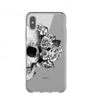 Coque Iphone XS MAX mort fleur noir blanc transparente