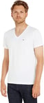 Tommy Jeans TJM ORIGINAL JERSEY V NECK TEE Hauts en tricot à manches courtes Homme, Blanc (CLASSIC WHITE), XL