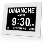 Horloge calendrier numérique One Piece 7 avec date et heure Horloge Alzheimer pour parents Rappel de médicaments pour grands-parents et enfants Blanc 204 x 143 x 24 mm