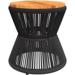 Vidaxl - Table basse avec base en fil de fer noir bois d'acacia massif Noir