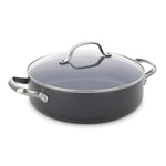 GreenPan Valencia Pro Hard Anodised Healthy Ceramic Non-Stick 26 cm/3.6 Litre Sauté Pan with Lid and Side Handles, PFAS-Free, Induction, Oven Safe, Grey