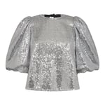 Steviecc Sequin Bow Blouse - Silver