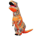 Barn Vuxen Dinosaur Uppblåsbara Cosplay Kostymer T-rex Anime Tecknad Festklänning Kostymer Halloween Kostnad orange