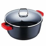 Bergner BG-2668 Red Stone Casserole Pot Cast Aluminium Marble Coating 20x9cm 2L