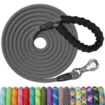 X XBEN Longe pour Chien, 3M 5M 10M 15M 20M 25M 30M Laisse de Dressage pour Chien, Laisse pour Chien avec Poignée Confort et Mousqueton Verrouillable, Longe Robuste pour Petits, Moyens et Grands Chiens