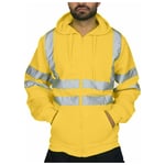 Groofoo Sweat-shirt Réfléchissant à Capuche Zippée, Homme Hiver pour Vêtements de Travail Haute Visibilité (Jaune, xxl)