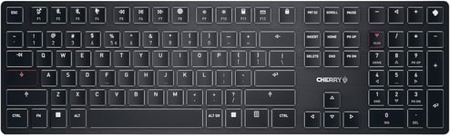 KW X ULP, Clavier mécanique haut de gamme ultra-plat, layout US International (QWERTY), clavier multi-appareils sans fil, jusqu`à 4 appareils, rechargeable, noir