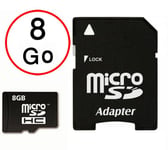 Blu Studio Mega Carte Mémoire Micro-SD 8Go + Adaptateur de qualité by PH26®