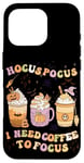 iPhone 16 Pro Halloween Groovy Hocus Pocus I Need Coffee To Focus Case