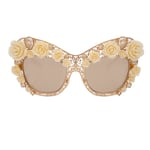 Dolce & Gabbana Dg 2160 Filigrane Crystal Rose Métal Lunettes de Soleil Or 12745