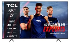 TV QLED Pro Tcl 55C75B 139 cm 4K UHD 2024 Aluminium brossé