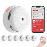 X-Sense Wi-Fi Smoke Alarm for Home with Replaceable Battery, Smart Smoke Alarm Compatible with X-Sense Home Security App, Compliant with EN 14604 Standard, XS01-WX, 6-Pack