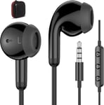 Écouteurs intra-auriculaires filaires 3,5 mm avec suppression du bruit avec microphone haute qualité audio jack 3,5 mm pour étudiants, tablettes pour iPod, iPad, MP3, MP4, iPhone 6, 5S, ordinateur