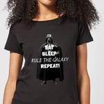 T-Shirt Femme Eat Sleep Rule The Galaxy Repeat Star Wars Classic - Noir - 3XL - Noir