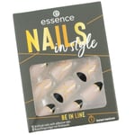 ESSENCE ARTIFICIAL NAILS Be In Line 12 Black Gold Self-Adhesive Instant Manicure