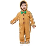 Pepparkaksdräkt för barn, Pepparkakor Hooded Jumpsuit 7-9Y