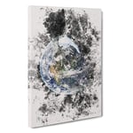 The Beauty of Planet Earth Watercolour Canvas Print for Living Room Bedroom Home Office Décor, Wall Art Picture Ready to Hang, 30 x 20 Inch (76 x 50 cm)