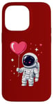 Coque pour iPhone 14 Pro Max Adorable ballon flottant en forme de cœur Explorateur spatial