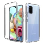 Samsung Galaxy A71 6.7"SM-A715F/DSN Case, Samsung Galaxy A71 Front and Back Case, Transparent Clear Fully Protection PC Hard Soft Cover Bumper Shockproof For Samsung Galaxy A71