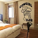 Tatoutex Stickers Cow Girl Club - Gris Clair, L 60cm x H 78cm