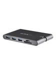 StarTech.com USB-C MultiPort Adapter w/ HDMI and VGA - 3x USB 3.0 - SD - PD - external video adapter - Musta