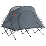 Outsunny Camping Bed Kupoltält 2 Person Luftmadrass Grå 200x146x159cm |