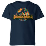 Jurassic Park Logo Tropical Kids' T-Shirt - Navy - 7-8 Years