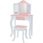 Coiffeuse enfant en bois table maquillage miroir tabouret Fantasy Fields Teamson TD-11670Q - Rose