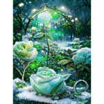 (30 × 40 cm, Blomma S) Gör-det-själv diamond painting, Blommor 5d Diamant P