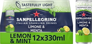 San Pellegrino Italian Tastefully Light Sparkling Lemon & Mint Canned Soft Drink