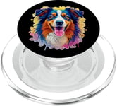 Berger australien Femmes Hommes Enfants Chien Aussie Art Portrait PopSockets PopGrip pour MagSafe