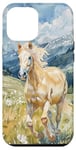 Coque pour iPhone 12 Pro Max Aquarelle Running Palamino Horse in Meadow