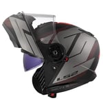 LS2, Casque Moto Modulable Strobe II Code Matt Black Grey, L