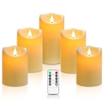 Da by Bougies à LED de, Le dernier modèle de Bougie sans Flamme LED apportée, Hauteur 10 cm × 2, 15, 5 cm × 2, 16, 5 cm × 1, diamètre 8 cm, Soit Un Total de 5 Bougies à Piles