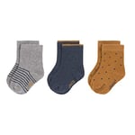 LÄSSIG Lot de 3 Chaussettes en coton bio GOTS Bleu, Taille: 12-14