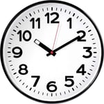 Horloge murale Eurotime 82320 à quartz 300 mm x 50 mm noir